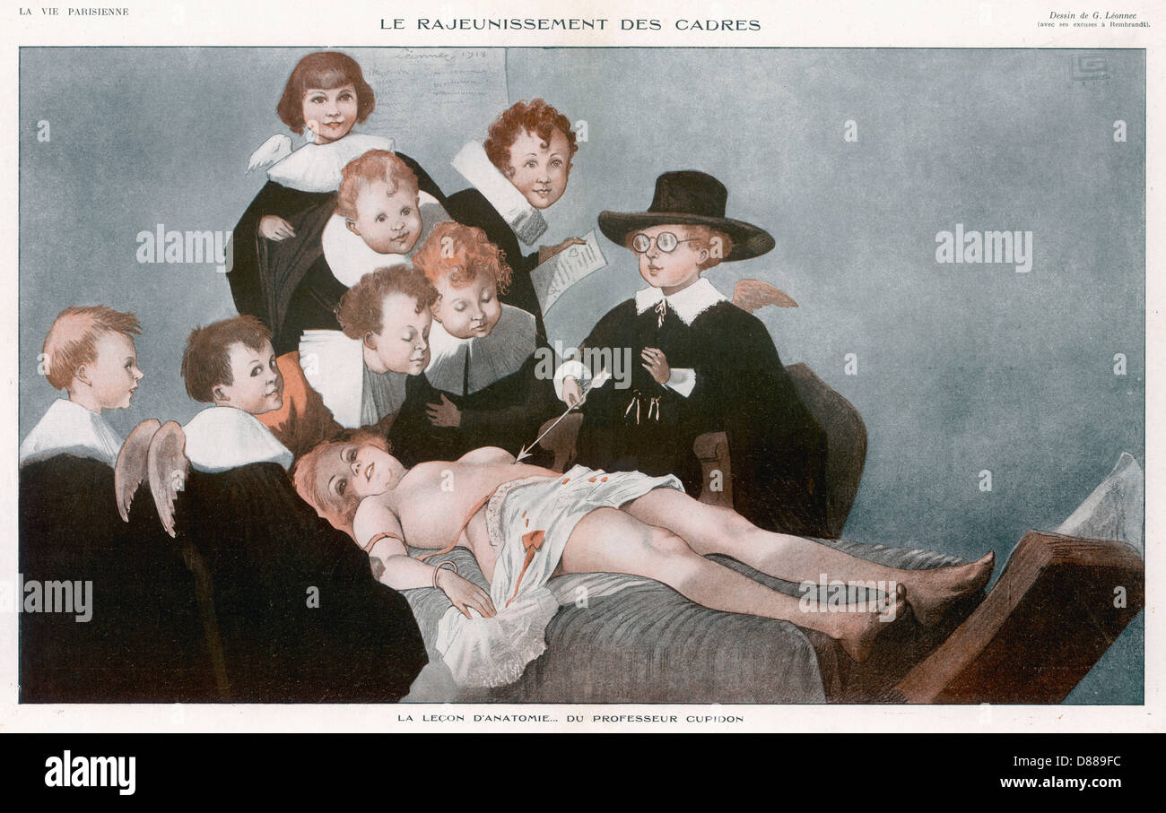 ANATOMIE LEKTION/1918 Stockfoto