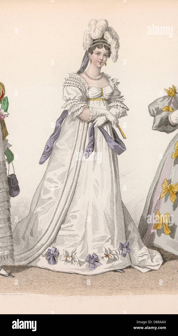 Geschichte der Mode 1815 Stockfoto