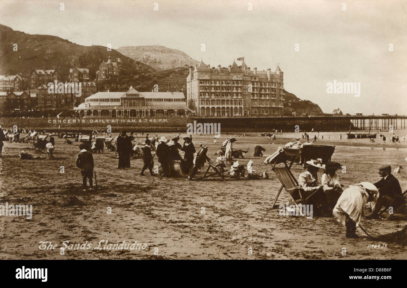 Llandudno Sands 1913 Stockfoto