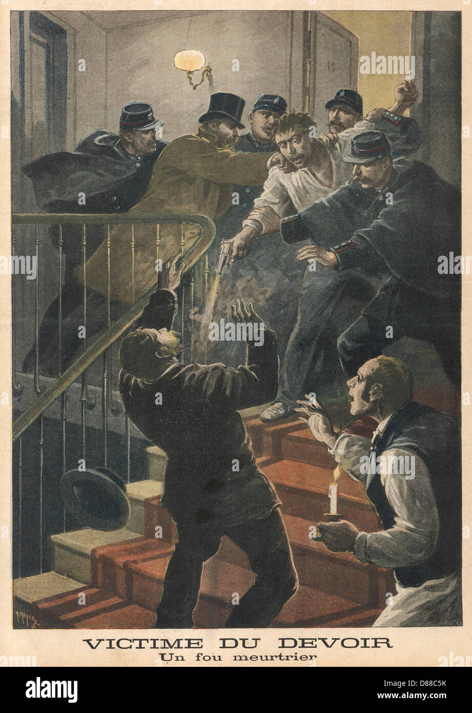 WAHNSINNIGER MIT WAFFE/1899 Stockfoto