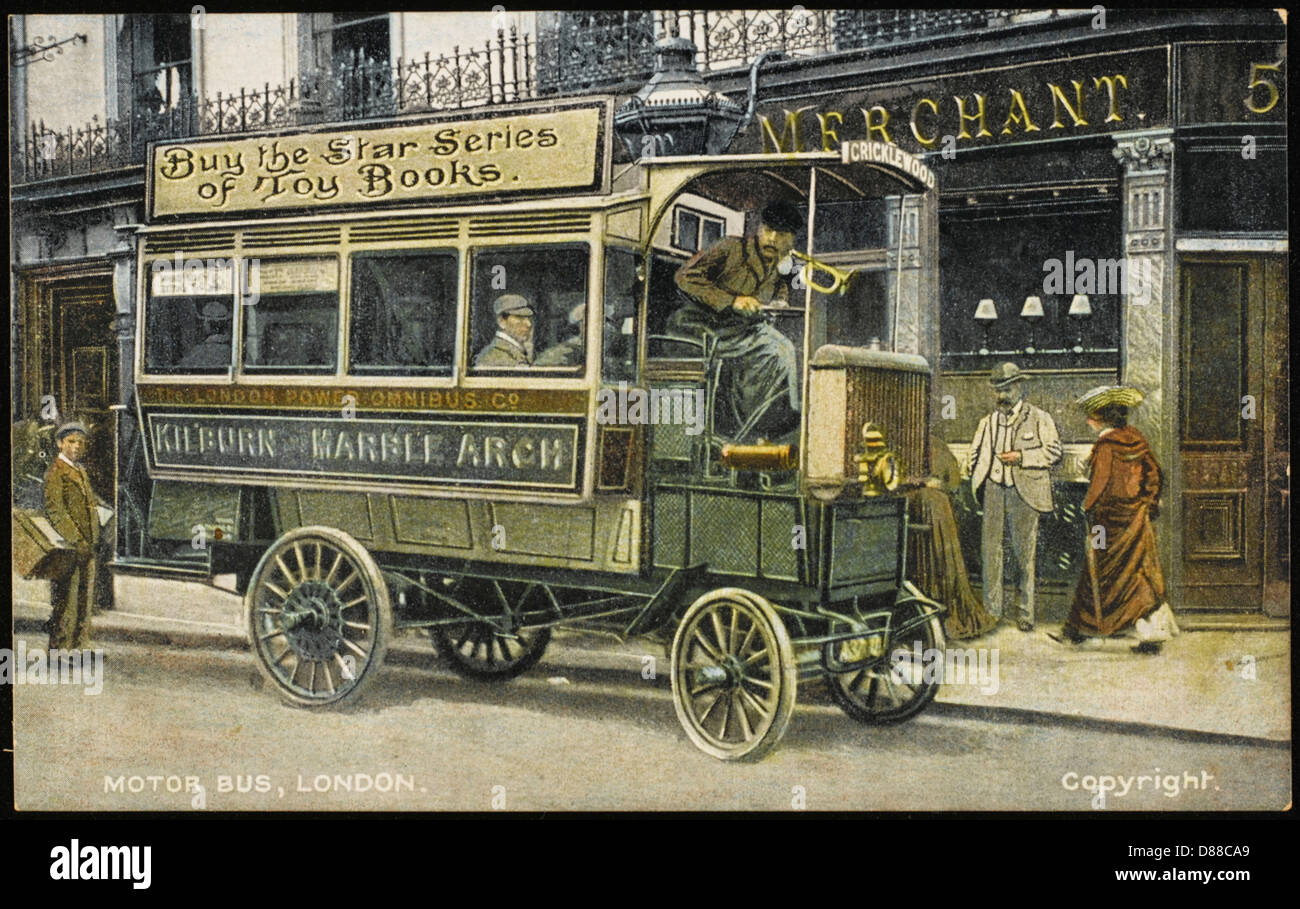 Motor Bus London 1900 Stockfoto