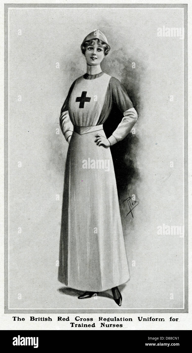 Krankenschwester in britischer Rotkreuz-Uniform 1914 Stockfoto