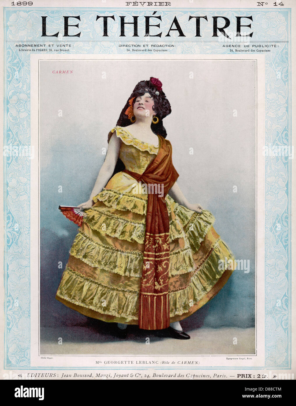 Leblanc As Carmen - 1899 Stockfoto