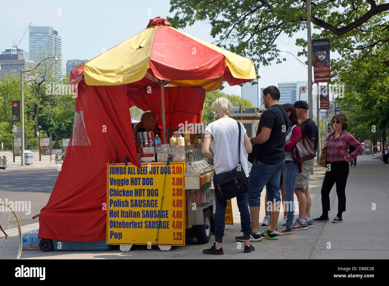 Hot-Dog-Stand, Toronto Ontario Stockfoto