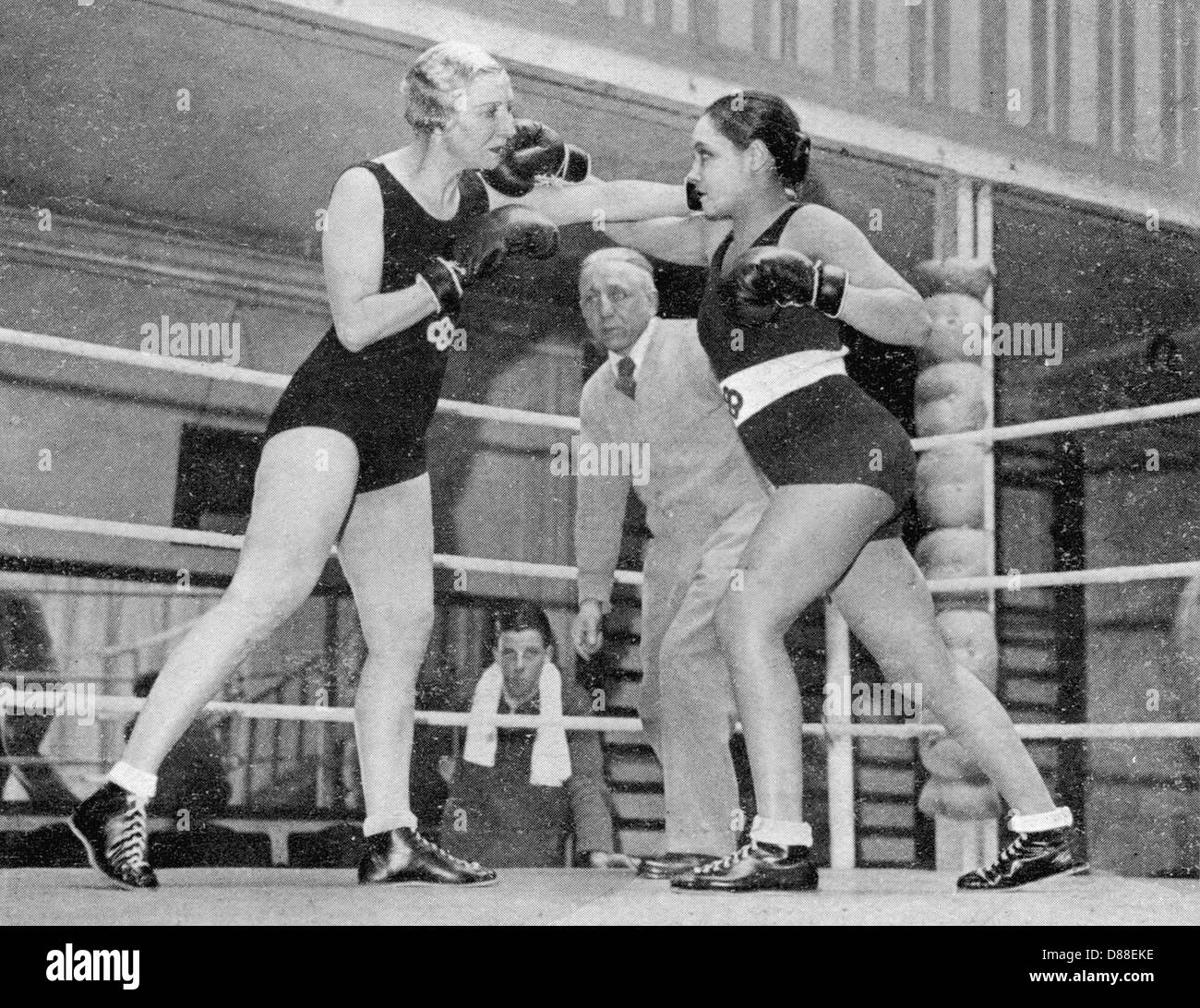 Frauen Boxen 1933 Stockfoto