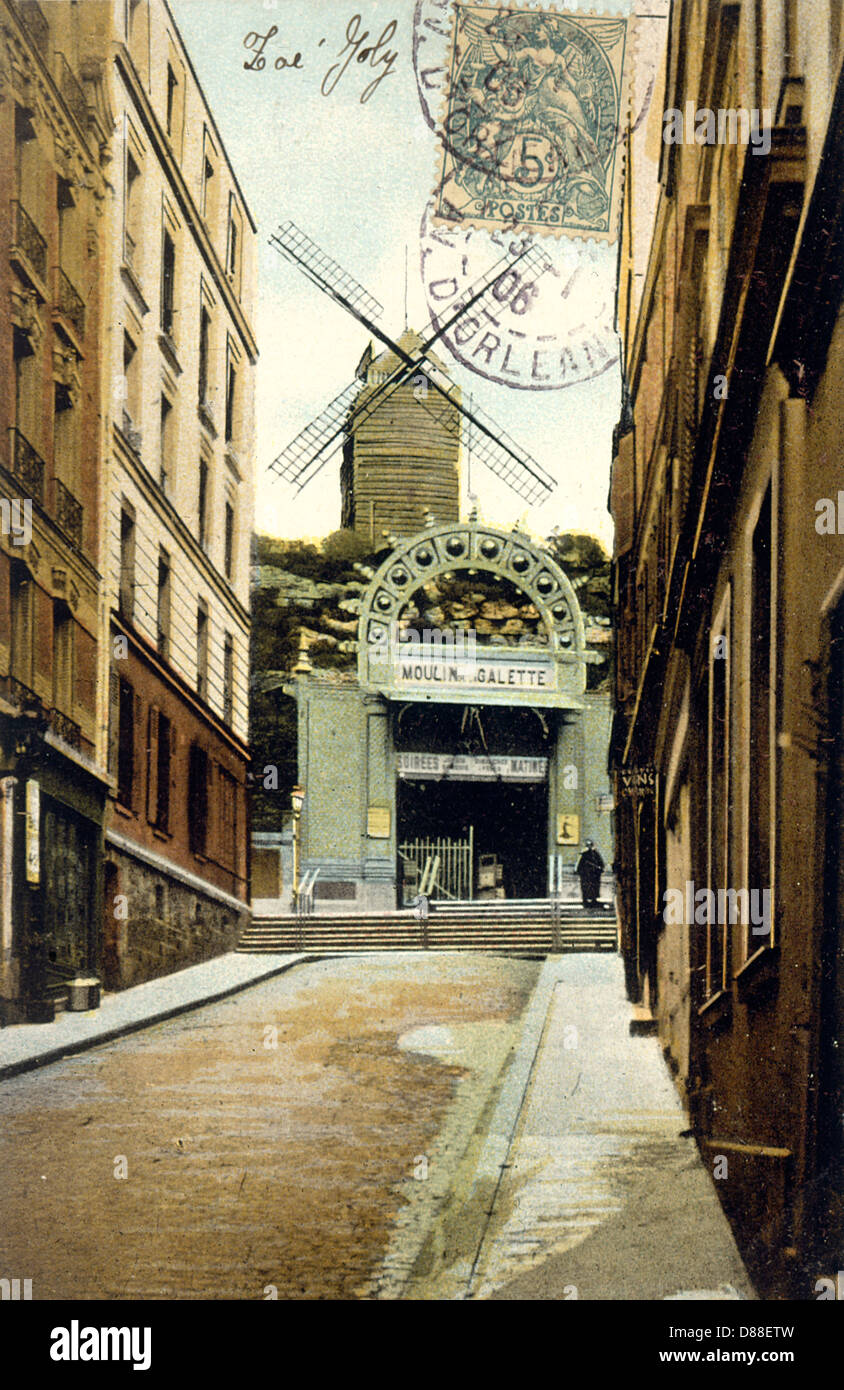 Moulin De La Galette, Montmartre, Paris, Frankreich Stockfoto