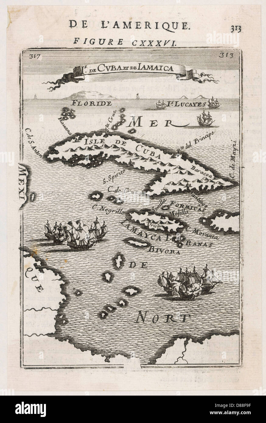 Karte - West Indies, 1683 Stockfoto