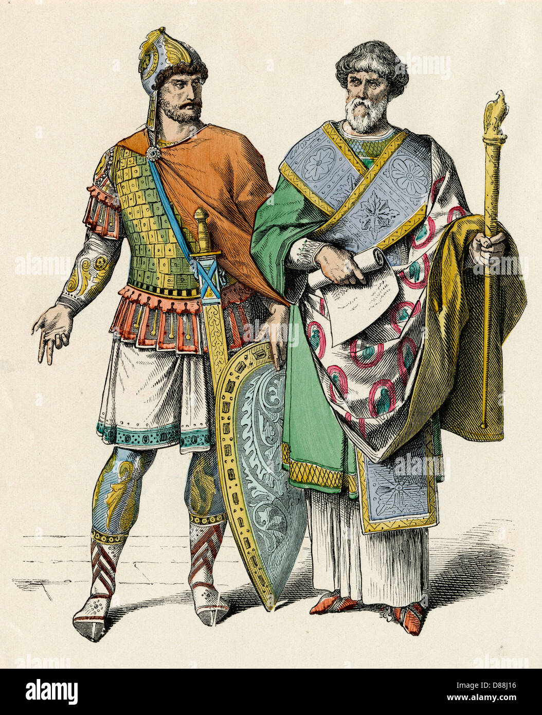 Byzantinisches Kostüm - 5.. Jahrhundert - Männer Stockfoto