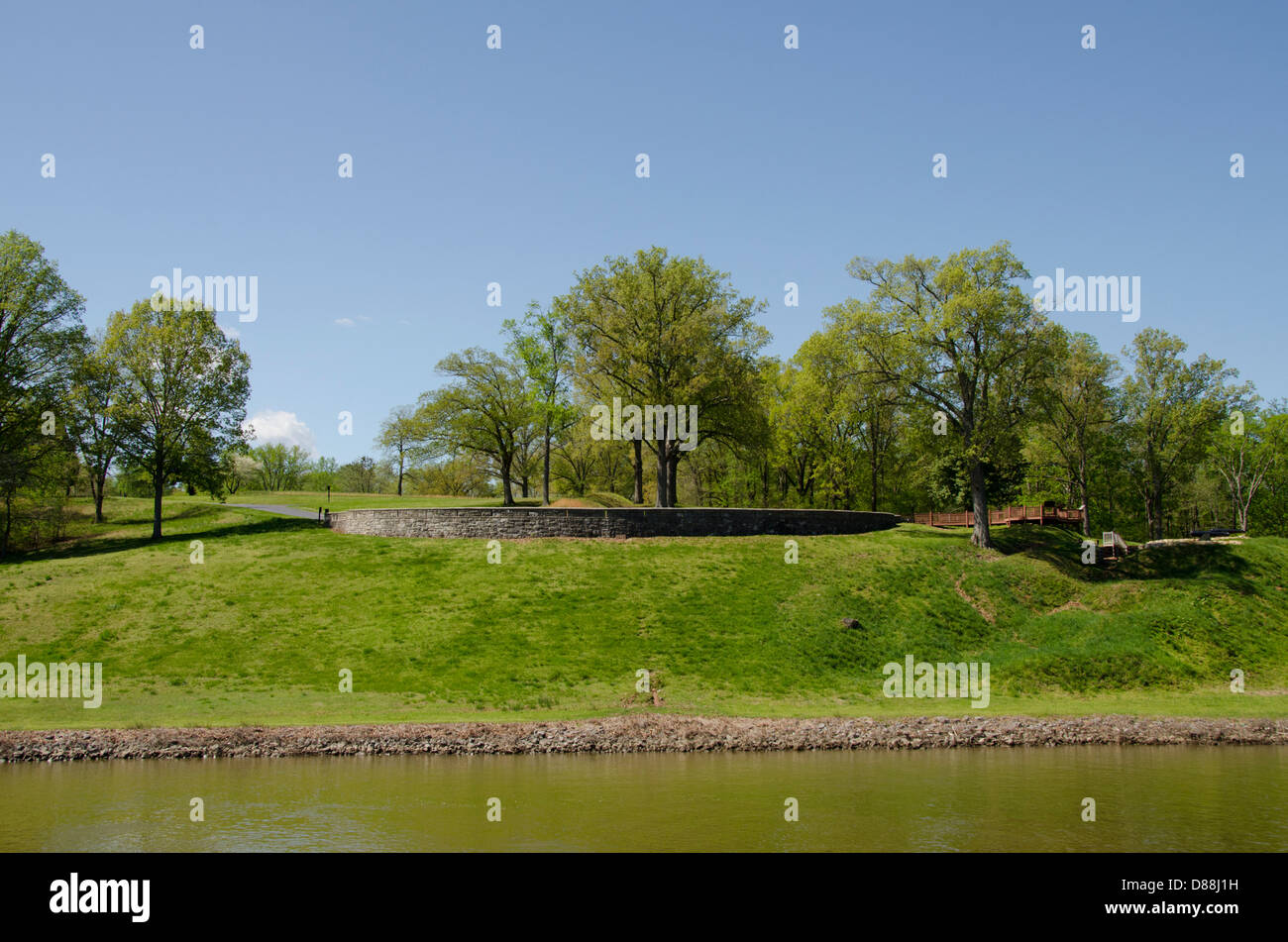 Tennessee, Cumberland River. Historischen Bürgerkrieg Festung, Fort Donelson. Stockfoto