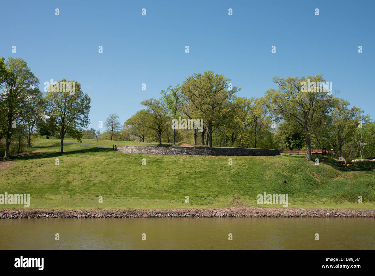 Tennessee, Cumberland River. Historischen Bürgerkrieg Festung, Fort Donelson. Stockfoto