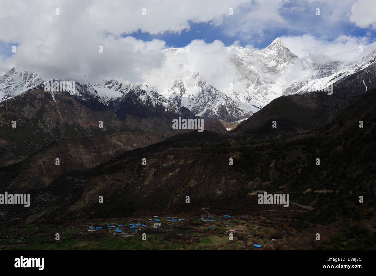 Mount Namjagbarwa, der höchste Berg in Ost-Tibet, China Stockfoto