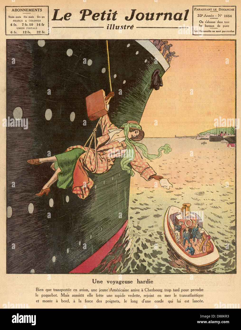 DIE SPÄTE ANKUNFT Stockfoto