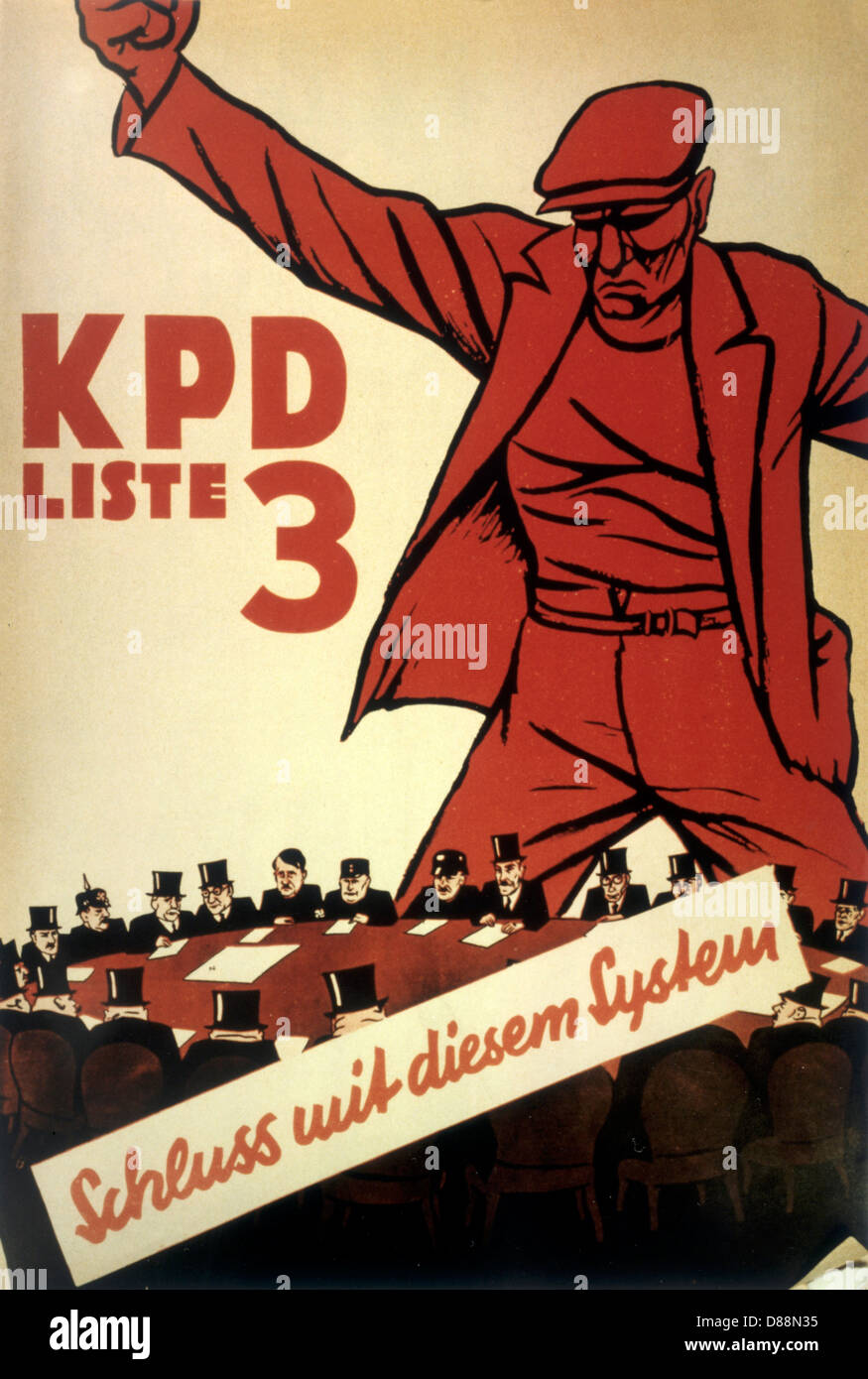 Plakat der KPD 1932 Stockfoto