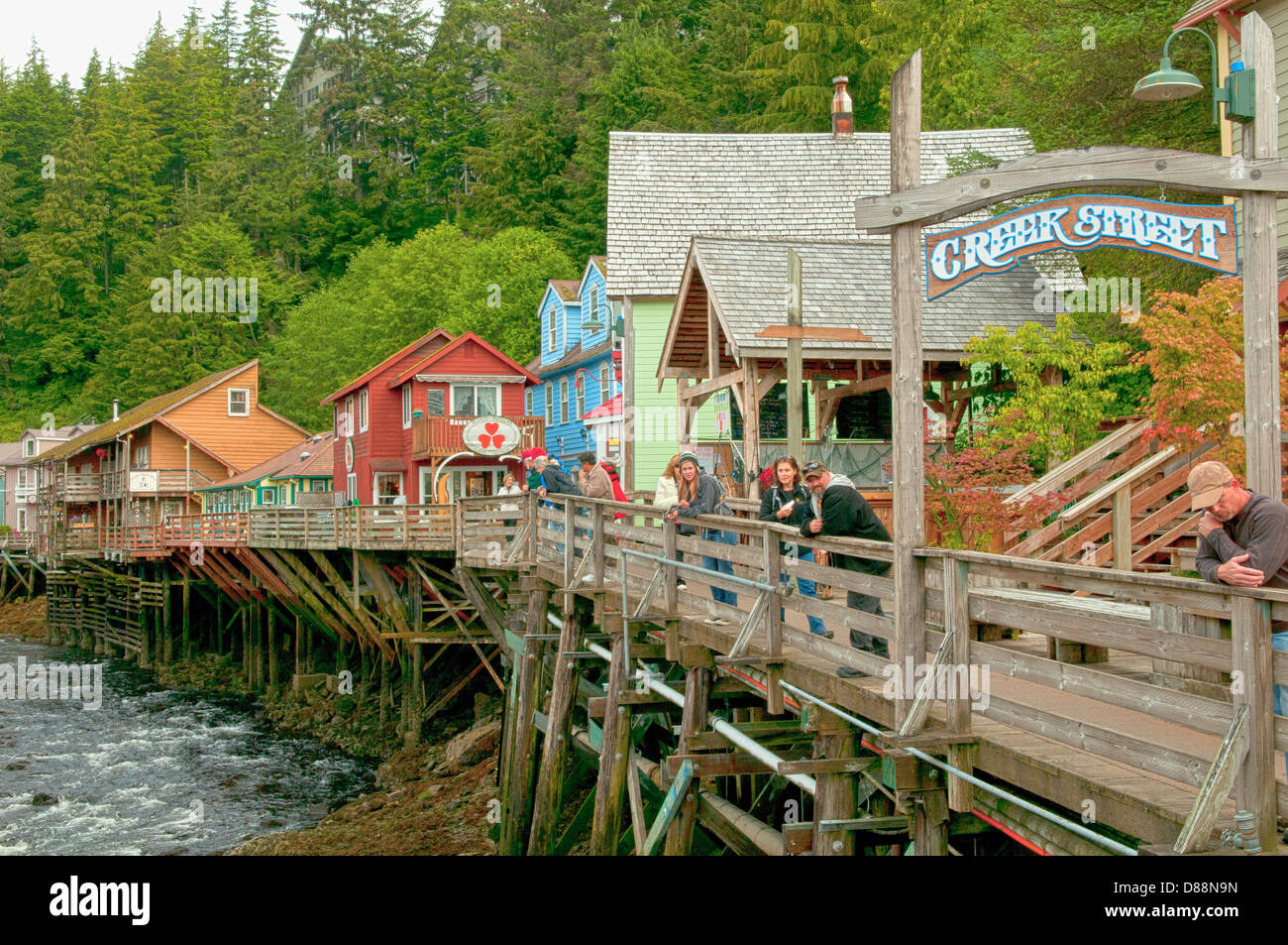 Creek St Gebäude, Ketchikan, Alaska, USA Stockfoto