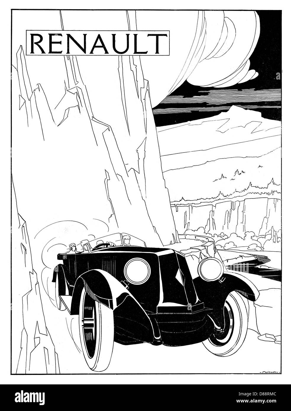 Renault Werbespot 1924 Stockfoto