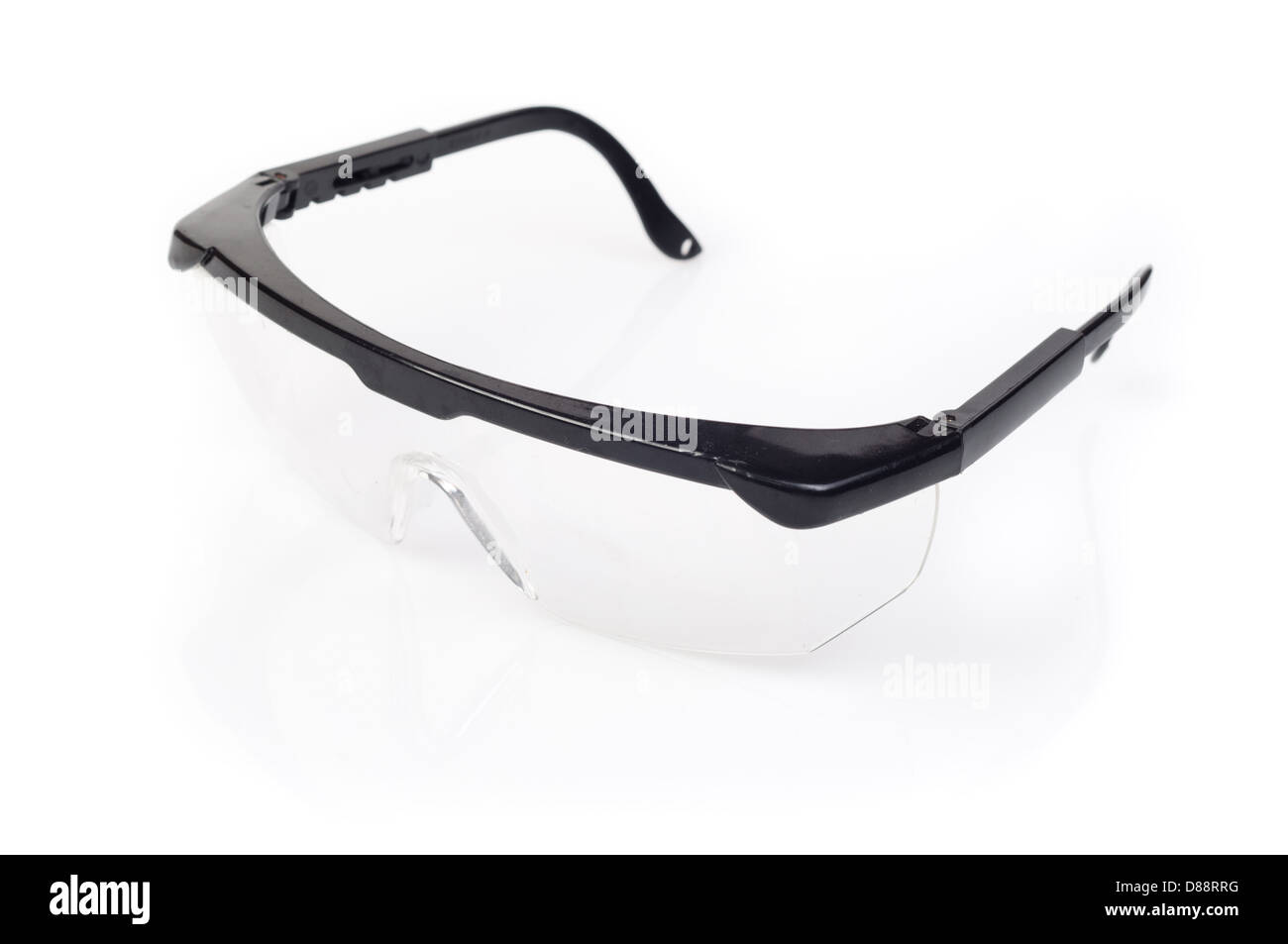 Kunststoff Schutzbrille auf weiß Stockfoto