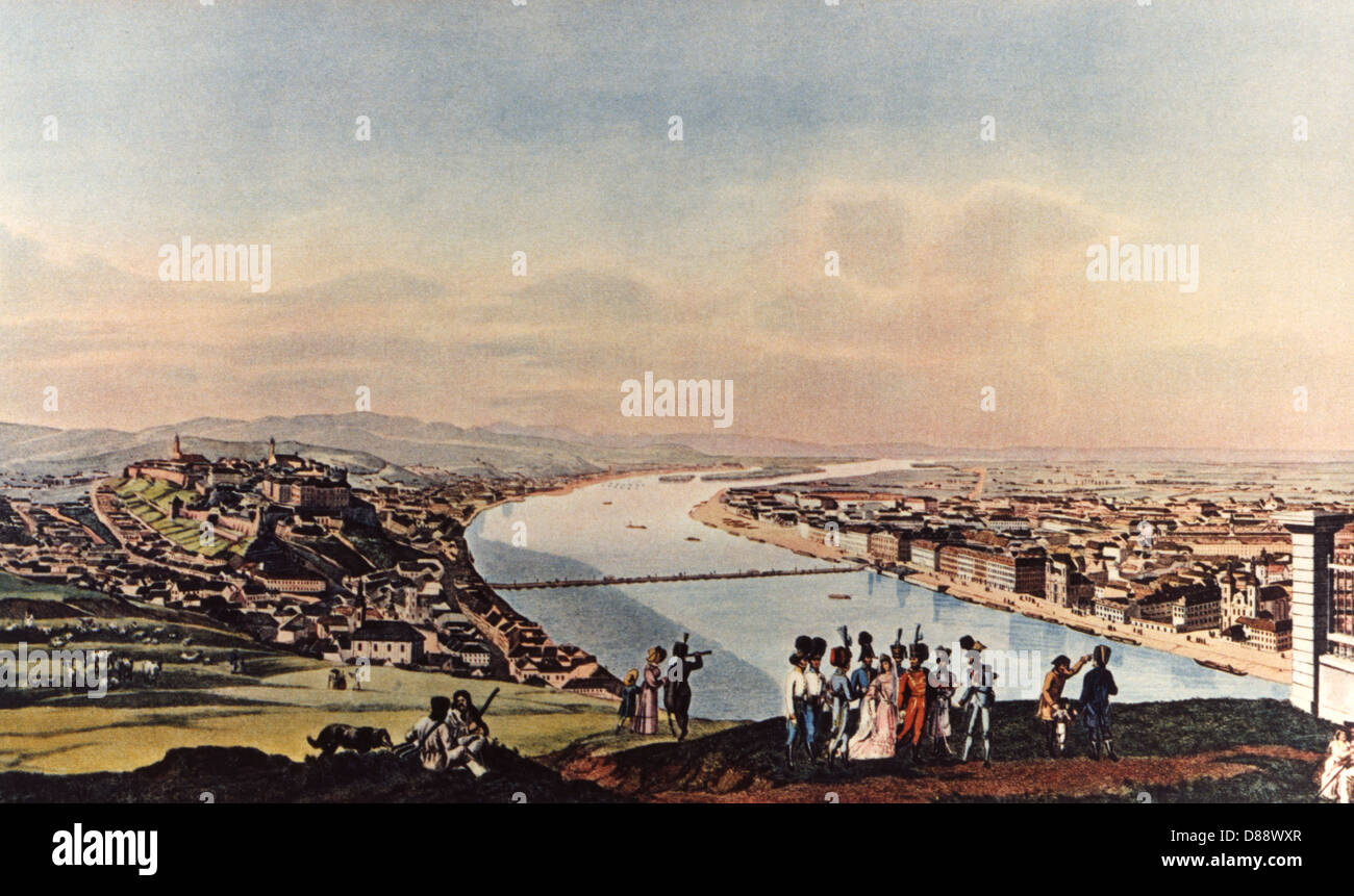 UNGARN/BUDAPEST 1838 Stockfoto