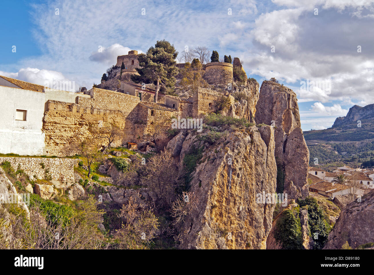 Guadalest Castell Spanien Stockfoto