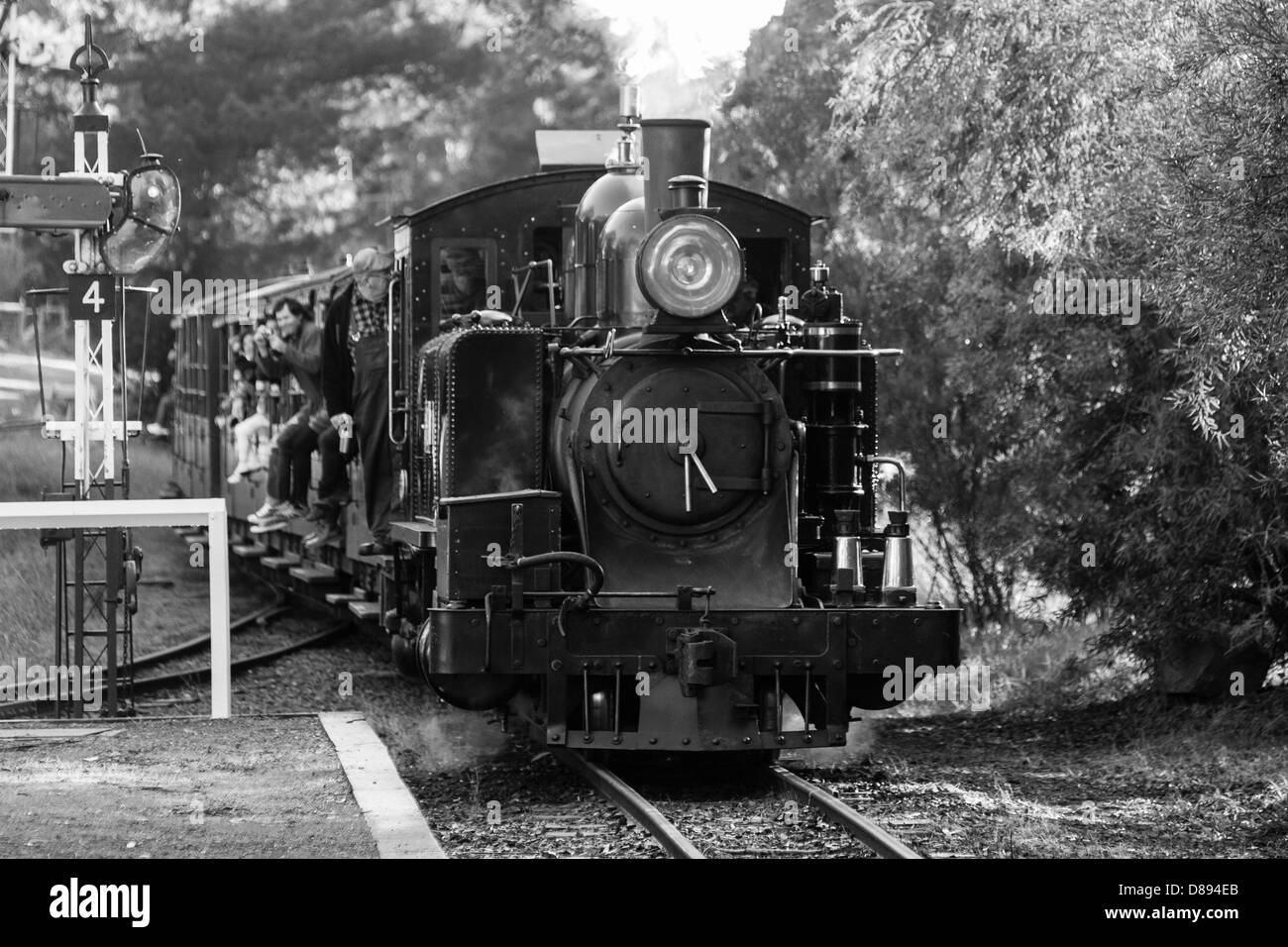 Puffing Billy Dampfzüge kommt zum Stillstand in Melbourne, Victoria, Australia Stockfoto
