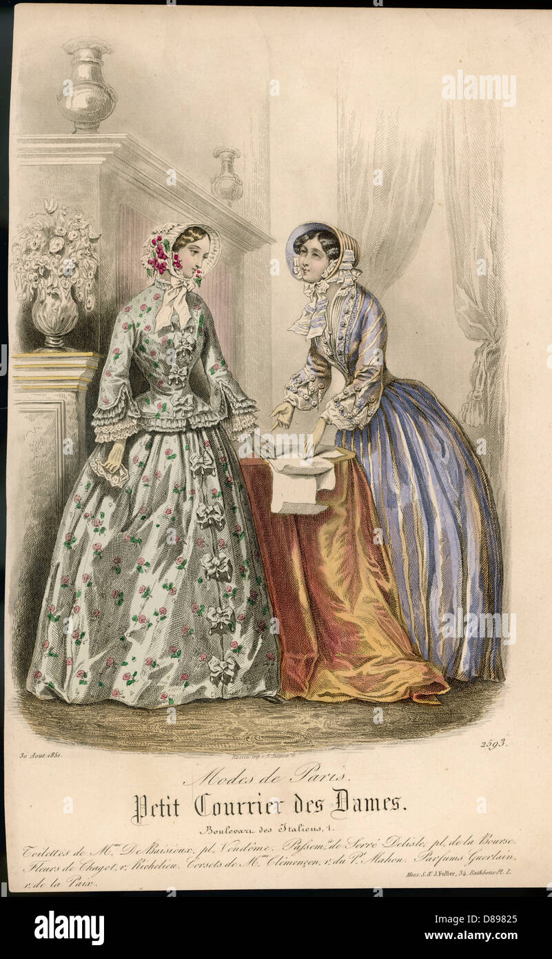 Indoor Kleider 1851 Stockfoto