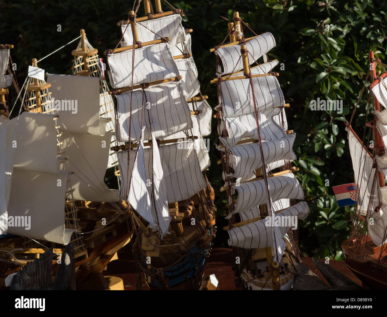handgefertigte Modell eines Segelschiffs Stockfoto