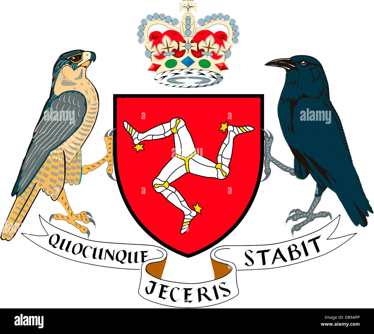 Wappen von der britischen Krone Abhängigkeit Isle Of man. Stockfoto