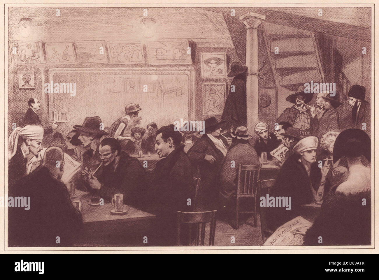 GESELLIGE/CAFÉ ROTONDE 1924 Stockfoto