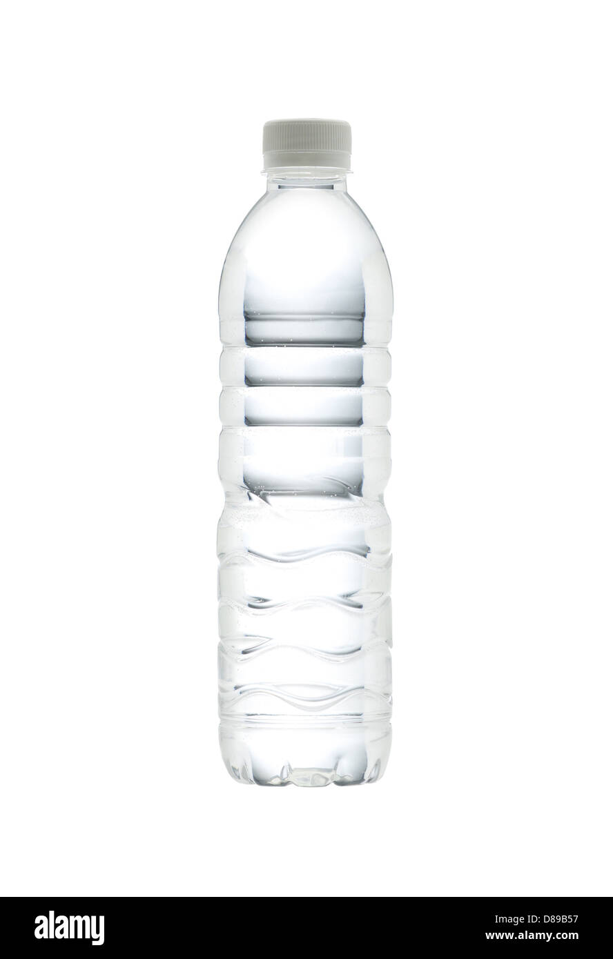 Trinkwasser-Flasche mit leeren Etiketten für Ihre Werbung Stockfoto