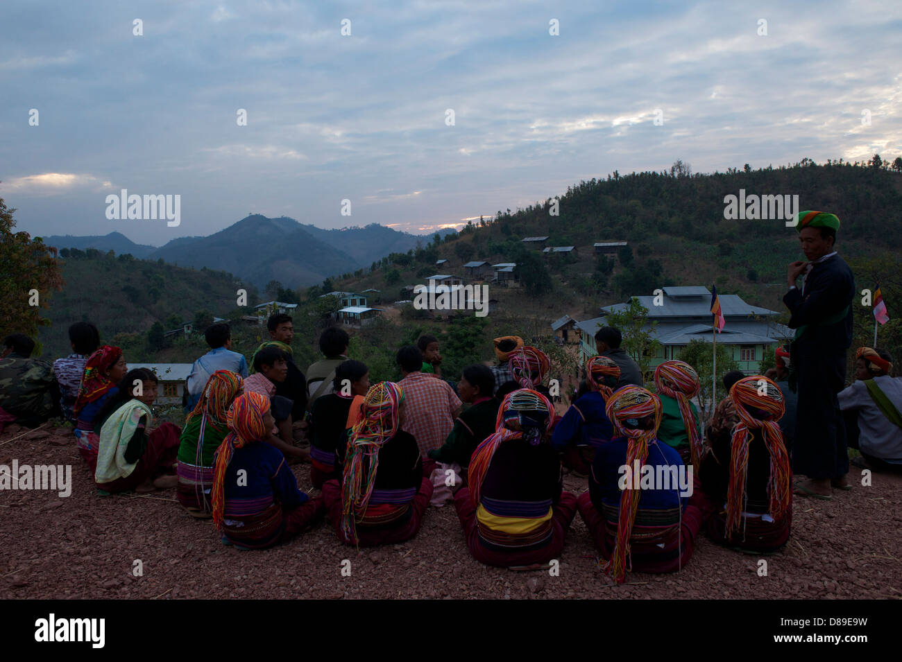 Sonnenuntergang in den Bergen der Shan-Staat Stockfoto