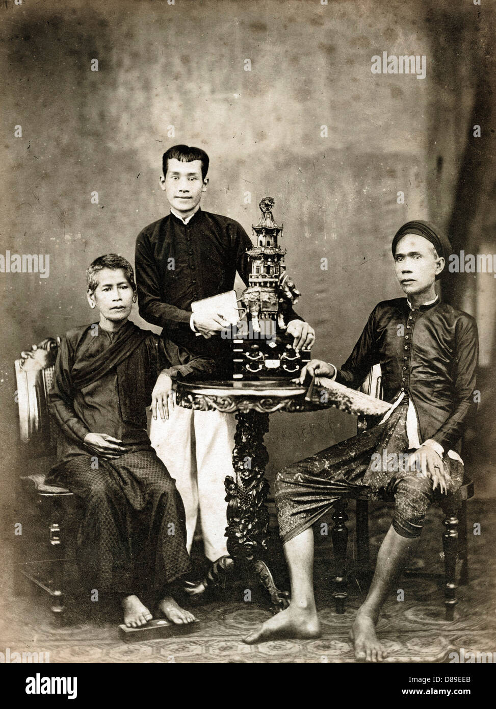 Familie, Kambodscha, 1875 von Emile Gsell Stockfoto