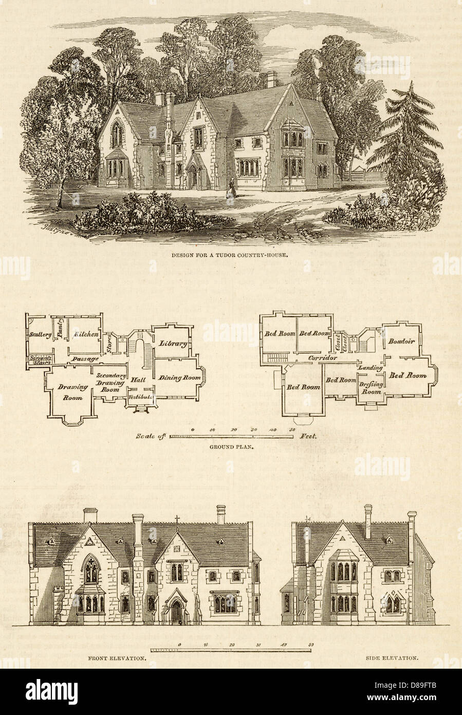TUDOR LANDHAUS Stockfoto