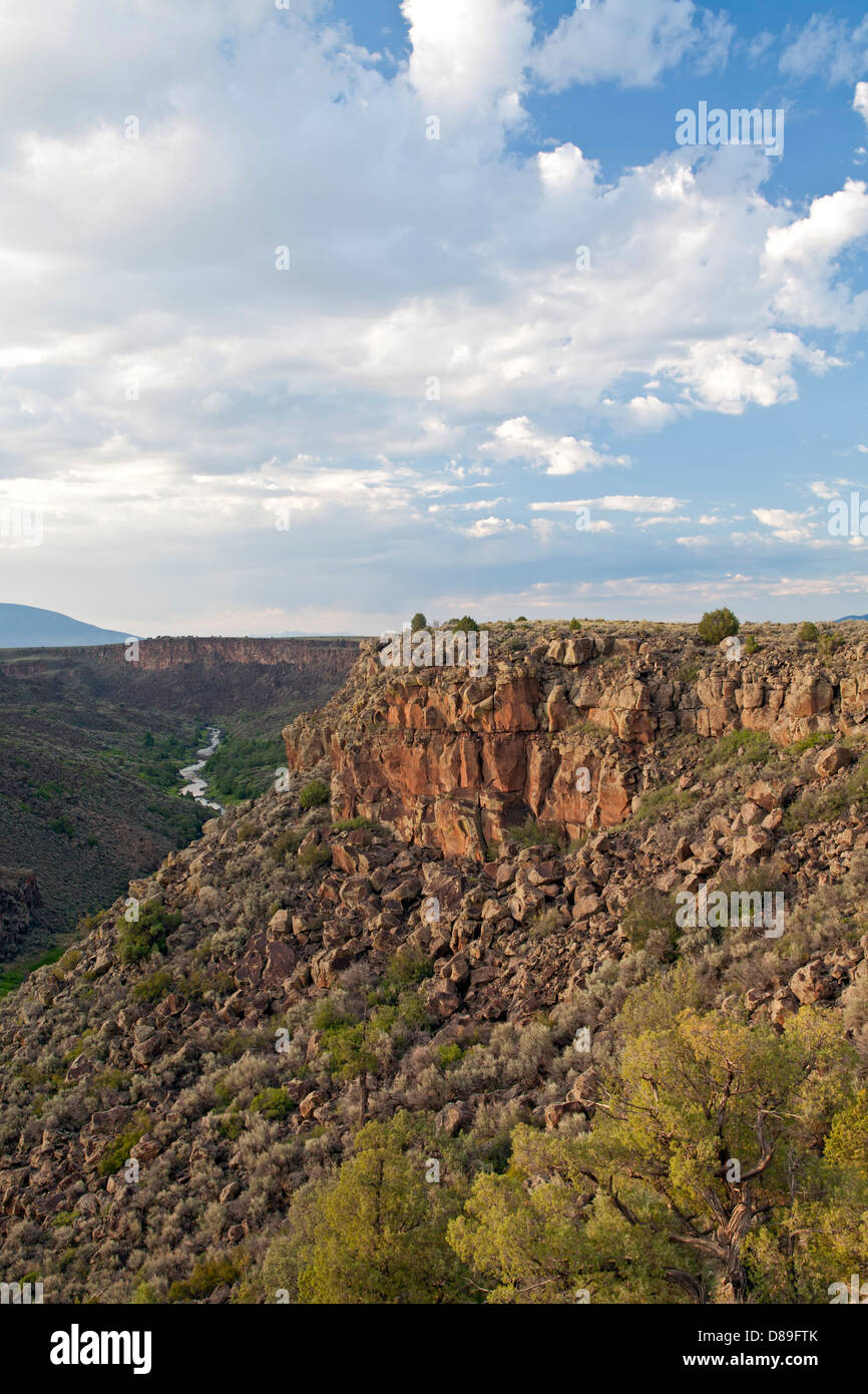 Bluff und Rio Grande, Rio Grande del Norte National Monument, New Mexico USA Stockfoto