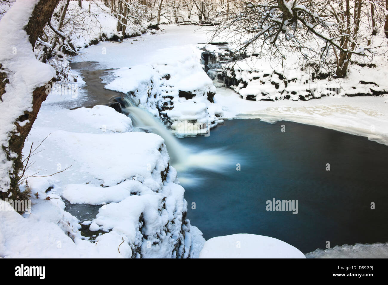 Neddfechan Fluss auf eines kalten Winters Tag Brecon Beacons National Park Powys Wales Stockfoto