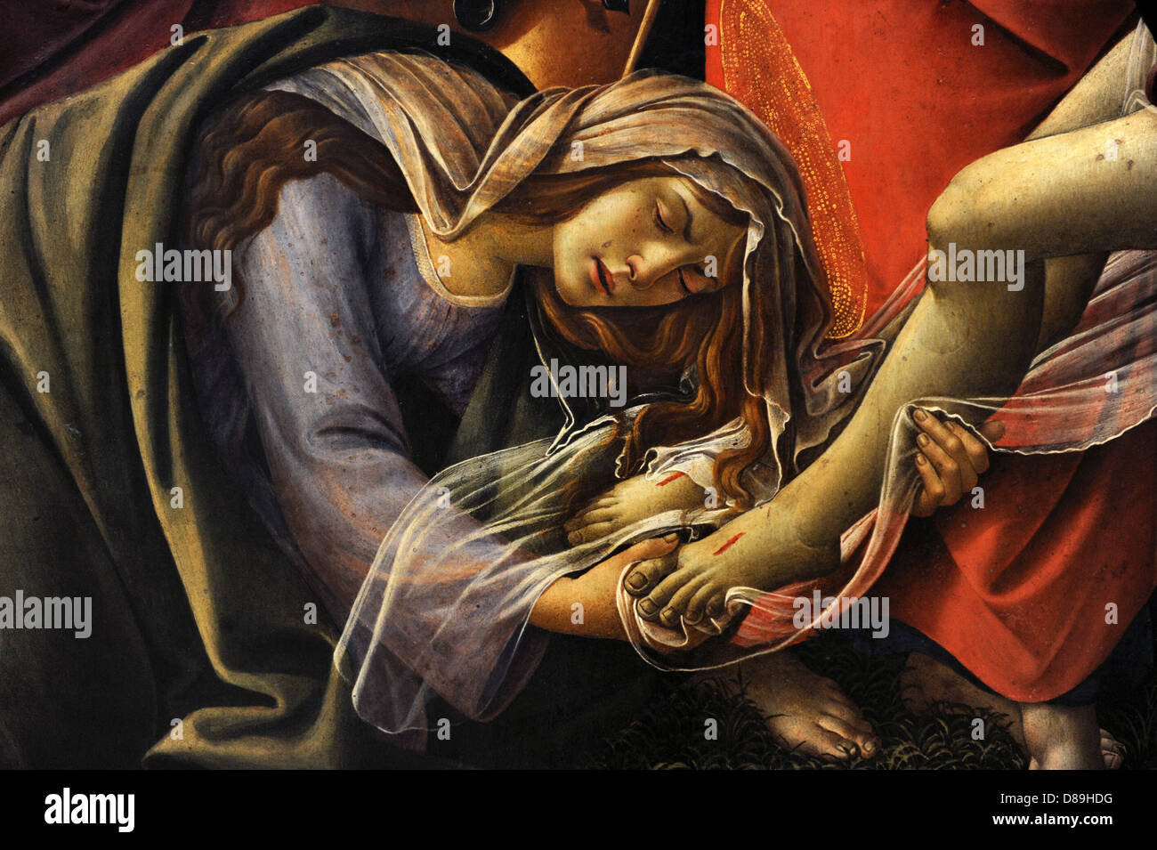 Sandro Botticelli (1445-1510). Italienischer Maler. Frührenaissance. Die Wehklage über dem toten Christus. Detail: Mary Magdalene. Stockfoto