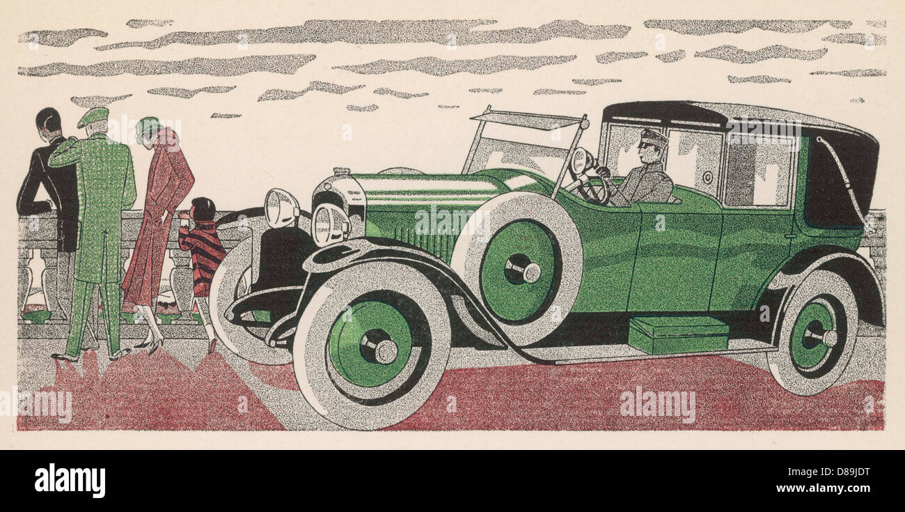 PEUGEOT UND CHAUFFEUR Stockfoto