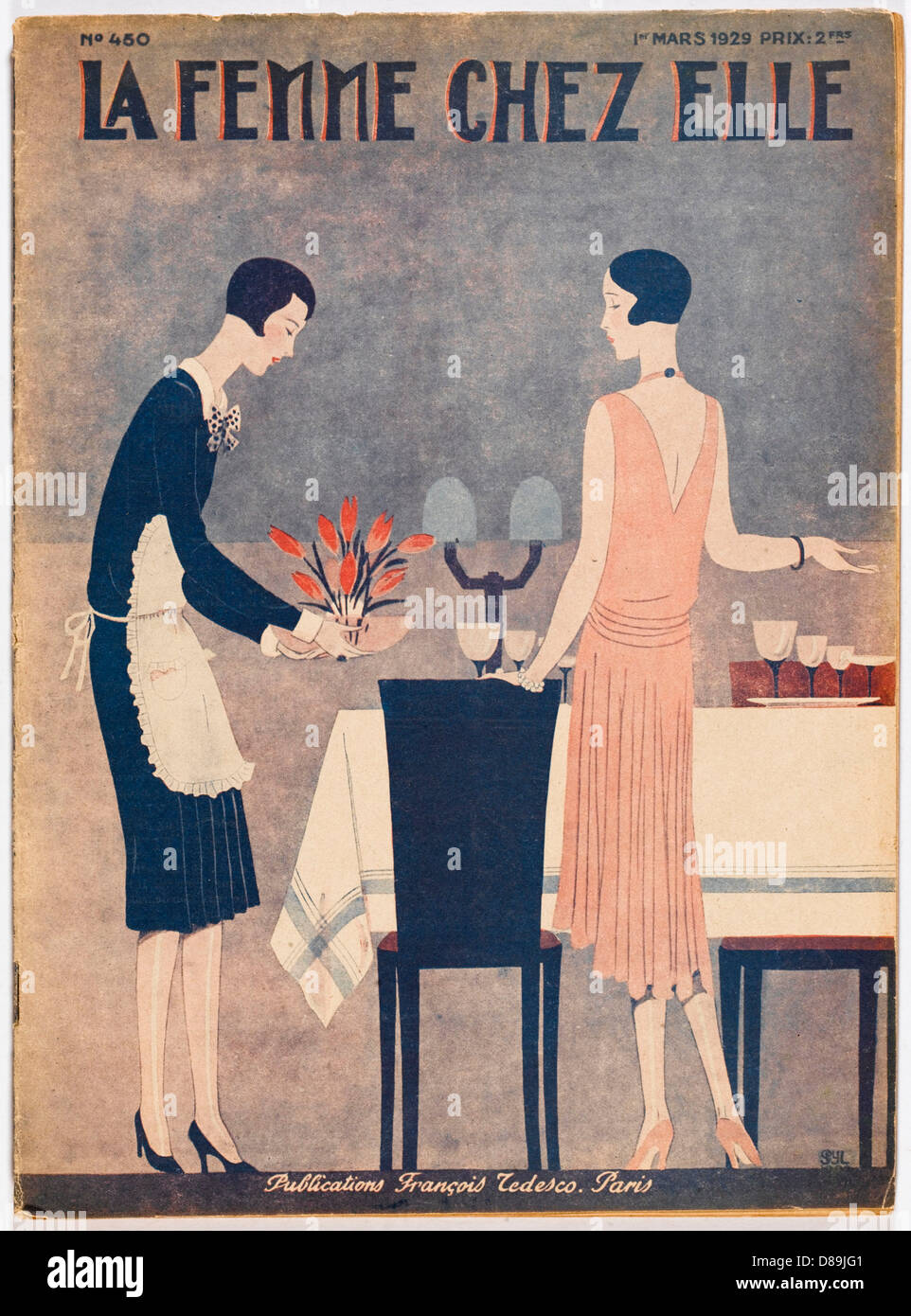 Abendessen Kleid 1929 Stockfoto