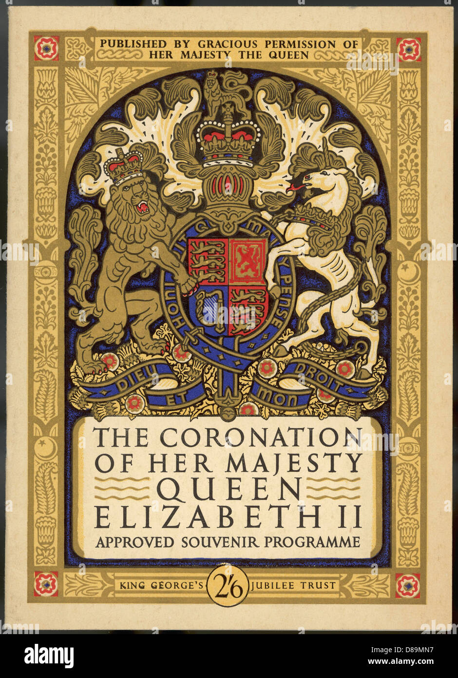 Krönung von Queen Elizabeth Ii Souvenir Stockfoto