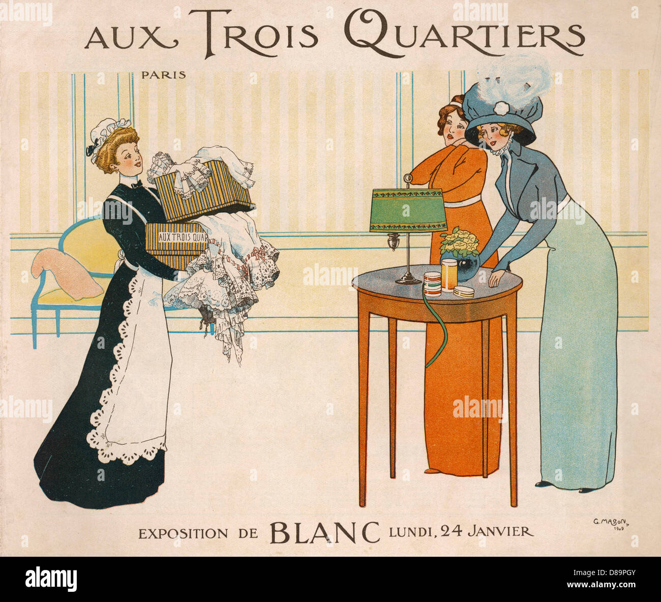 AUX TROIS QUARTIERS 1909 Stockfoto