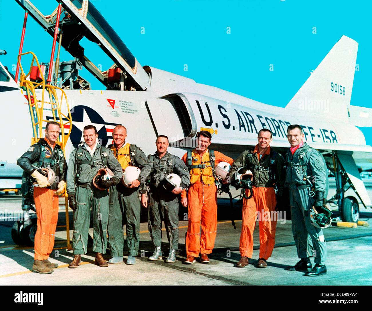 7 Mercury-Astronauten Stockfoto