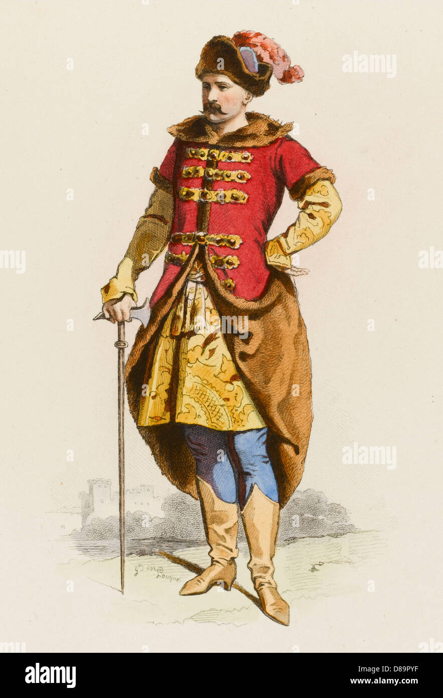 Polnischer Noble aus dem 17.. Jahrhundert Stockfoto