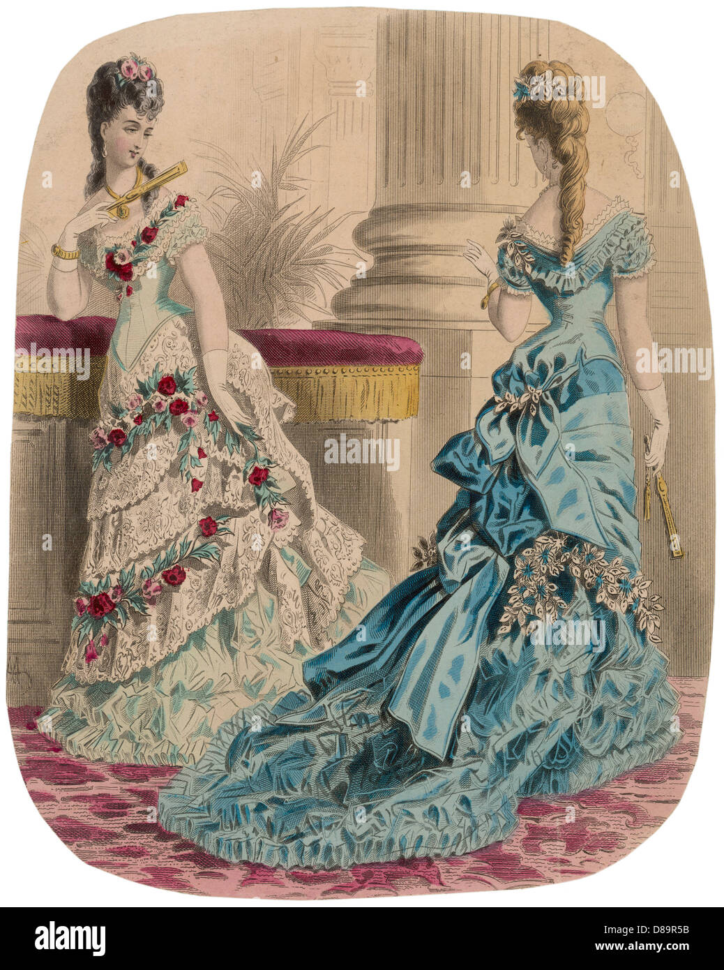 Abendkleider um 1875 Uhr Stockfoto