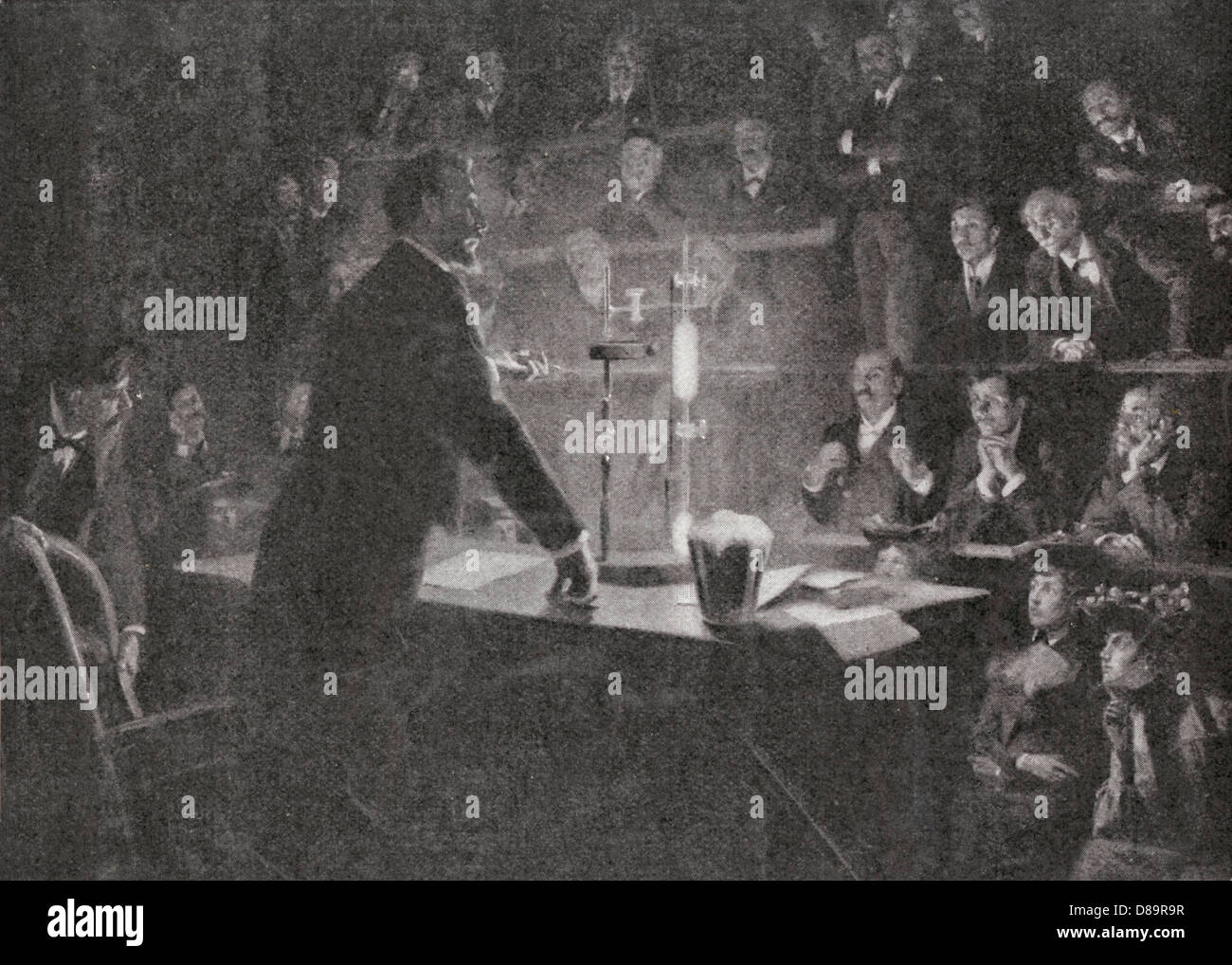 PIERRE CURIE HÄLT VORTRÄGE Stockfoto