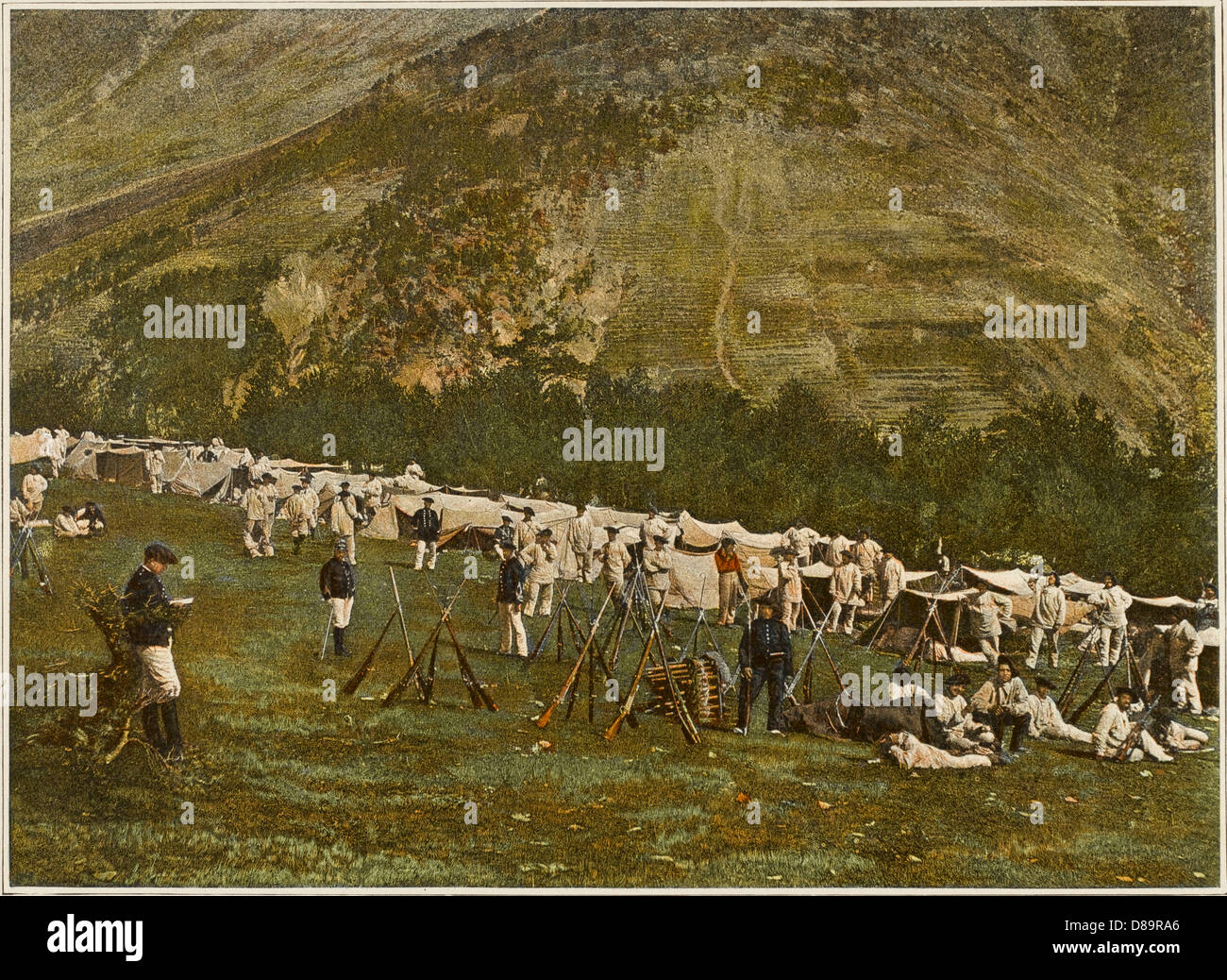 FRANZÖSISCH EN BIVOUAC Stockfoto