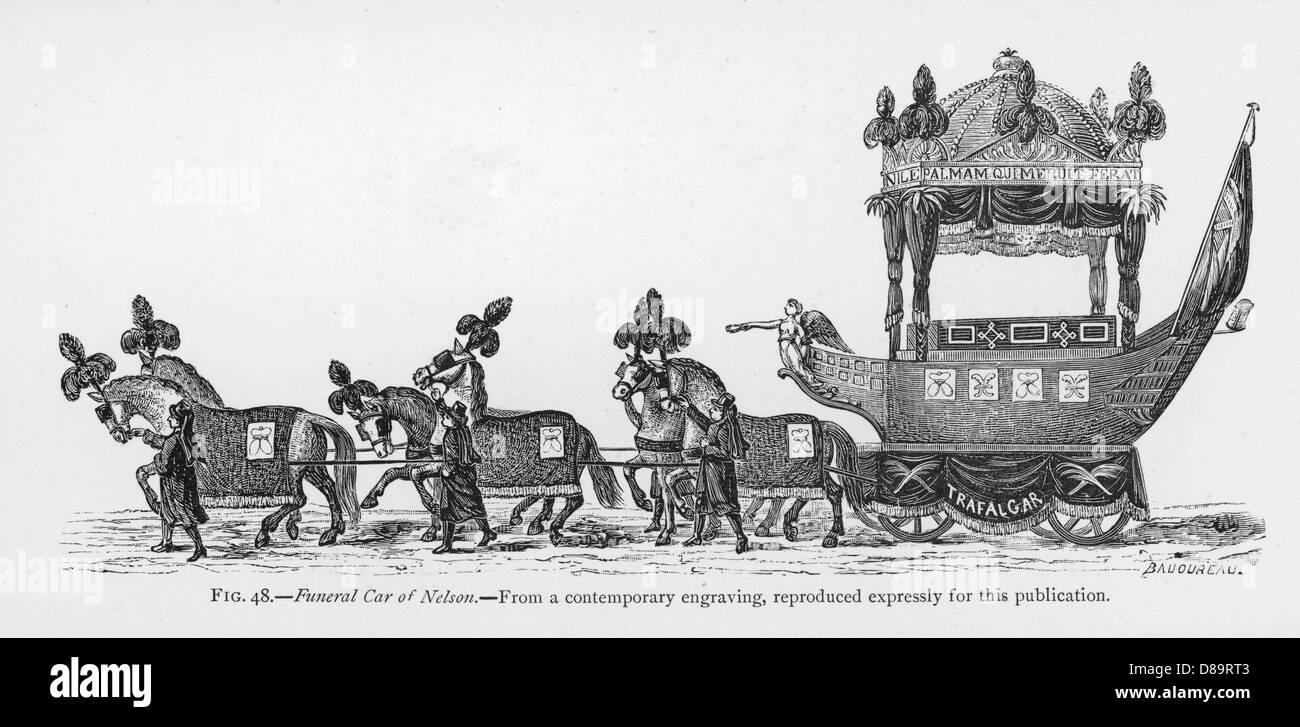 Nelsons Beerdigung Cortege Stockfoto