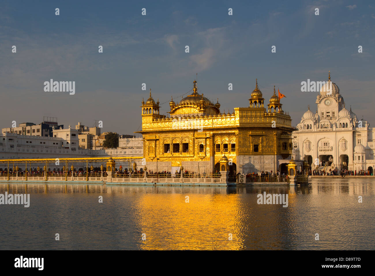 Indien, Punjab, Amritsar, Golden Temple im späten Nachmittag Licht Stockfoto