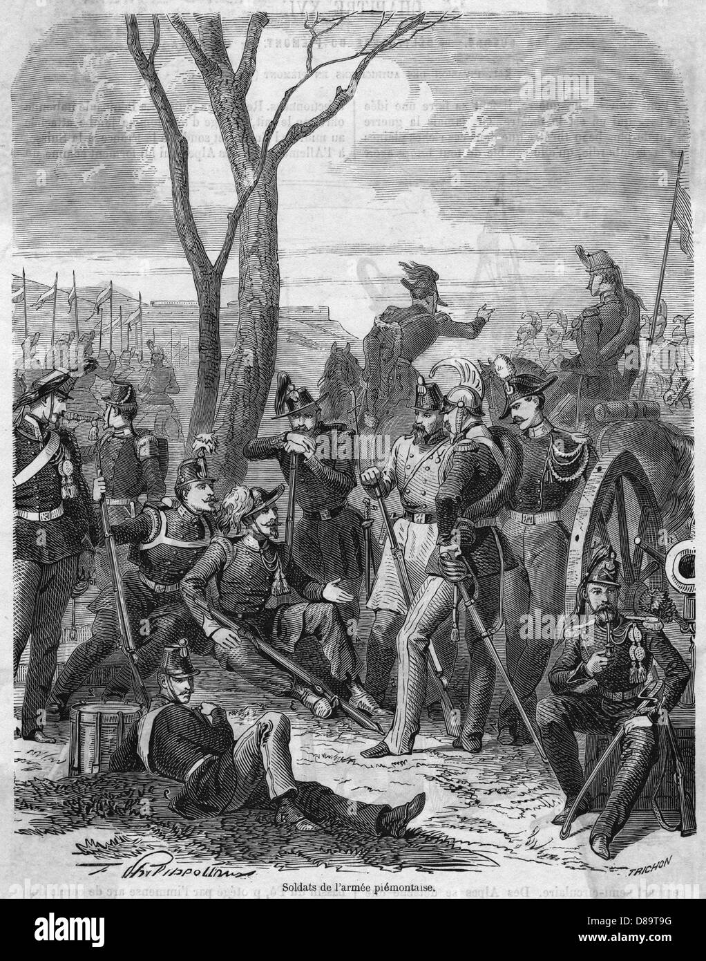 PIEMONTESISCHE OFFIZIERE Stockfoto