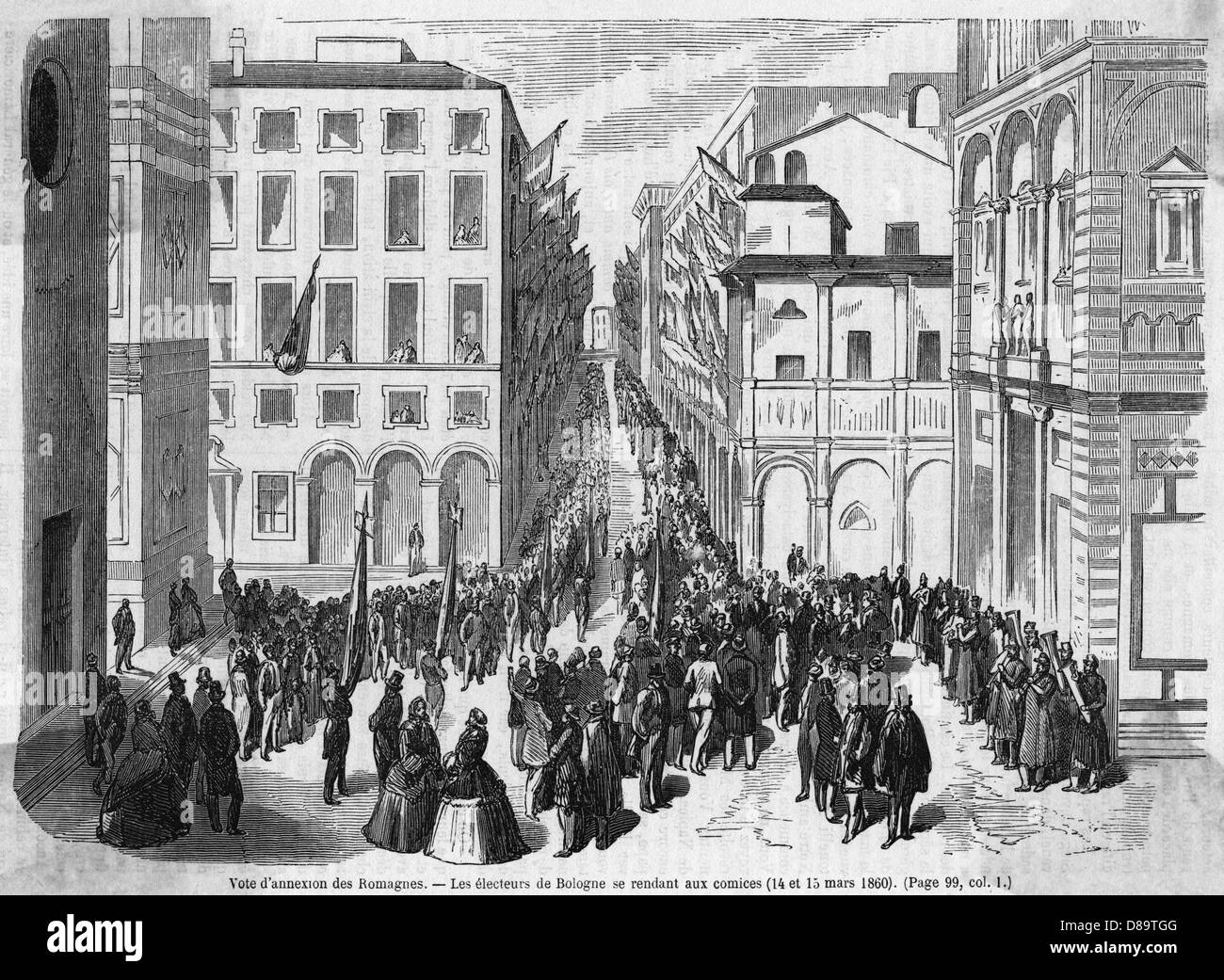 ABSTIMMUNG IN BOLOGNA Stockfoto