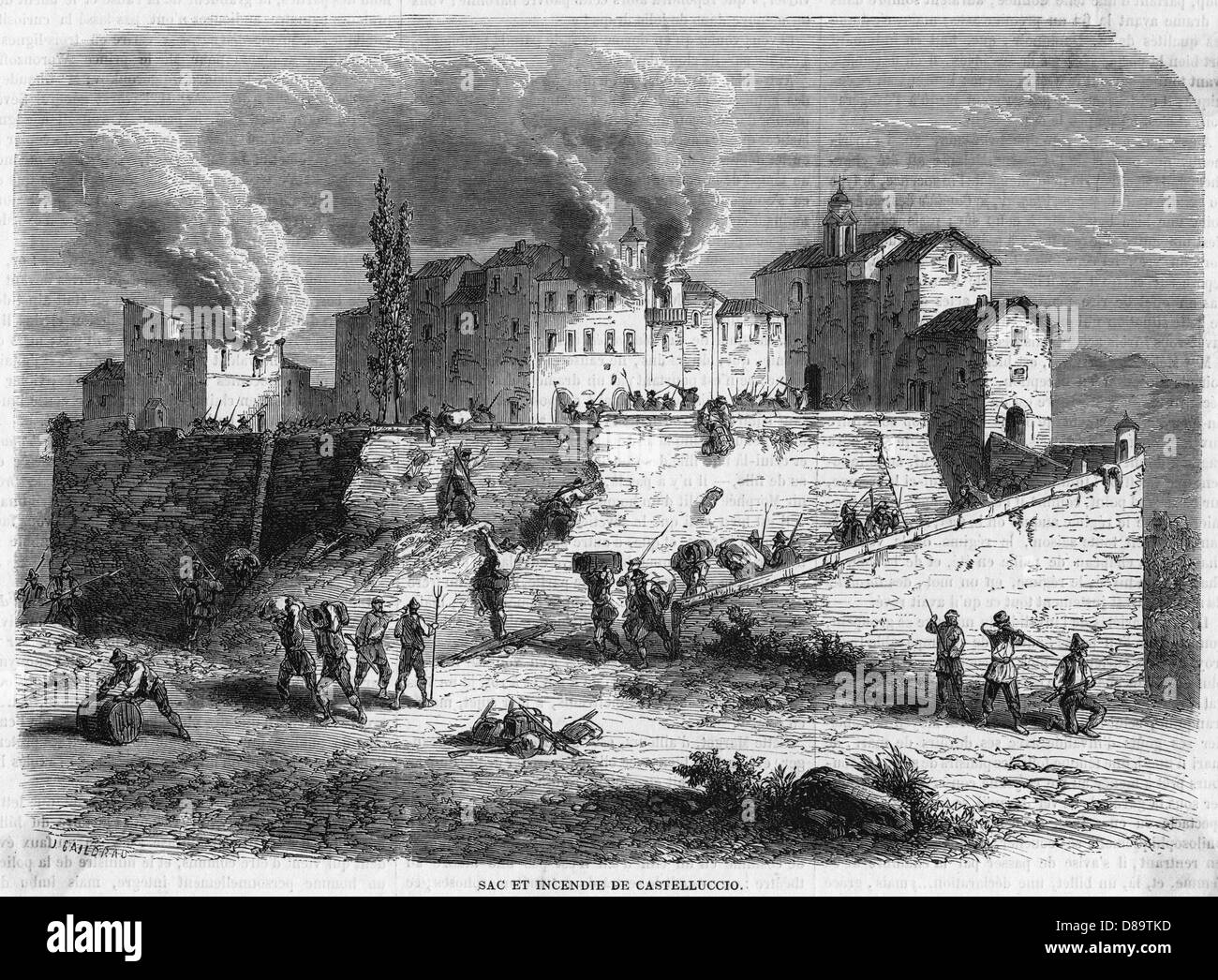 CASTELLUCIO WURDE GEFANGEN GENOMMEN Stockfoto