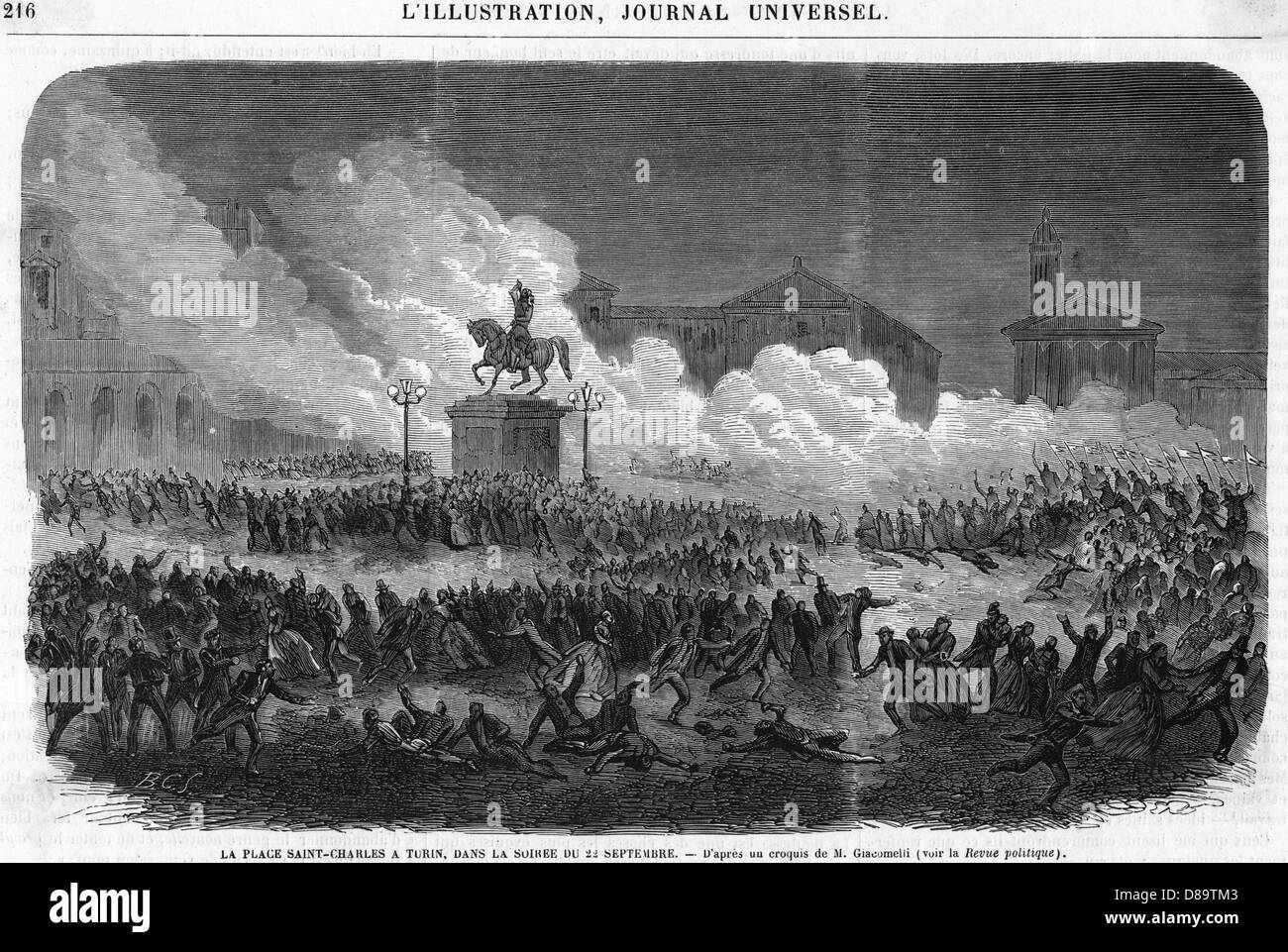 AUFRUHR IN TURIN Stockfoto