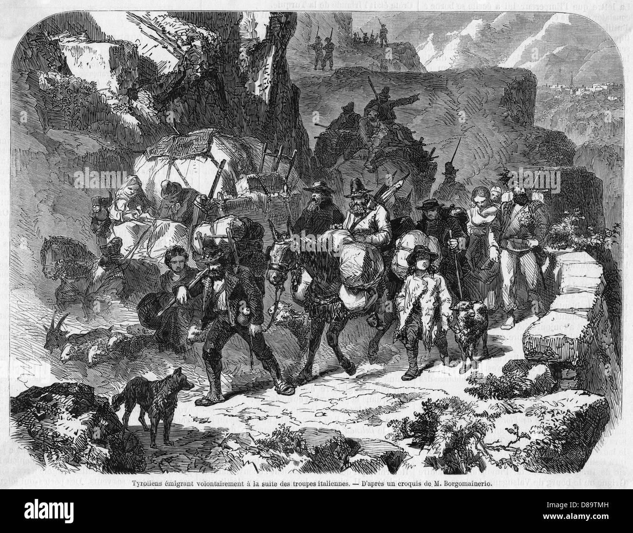 FLUG IN TIROL Stockfoto